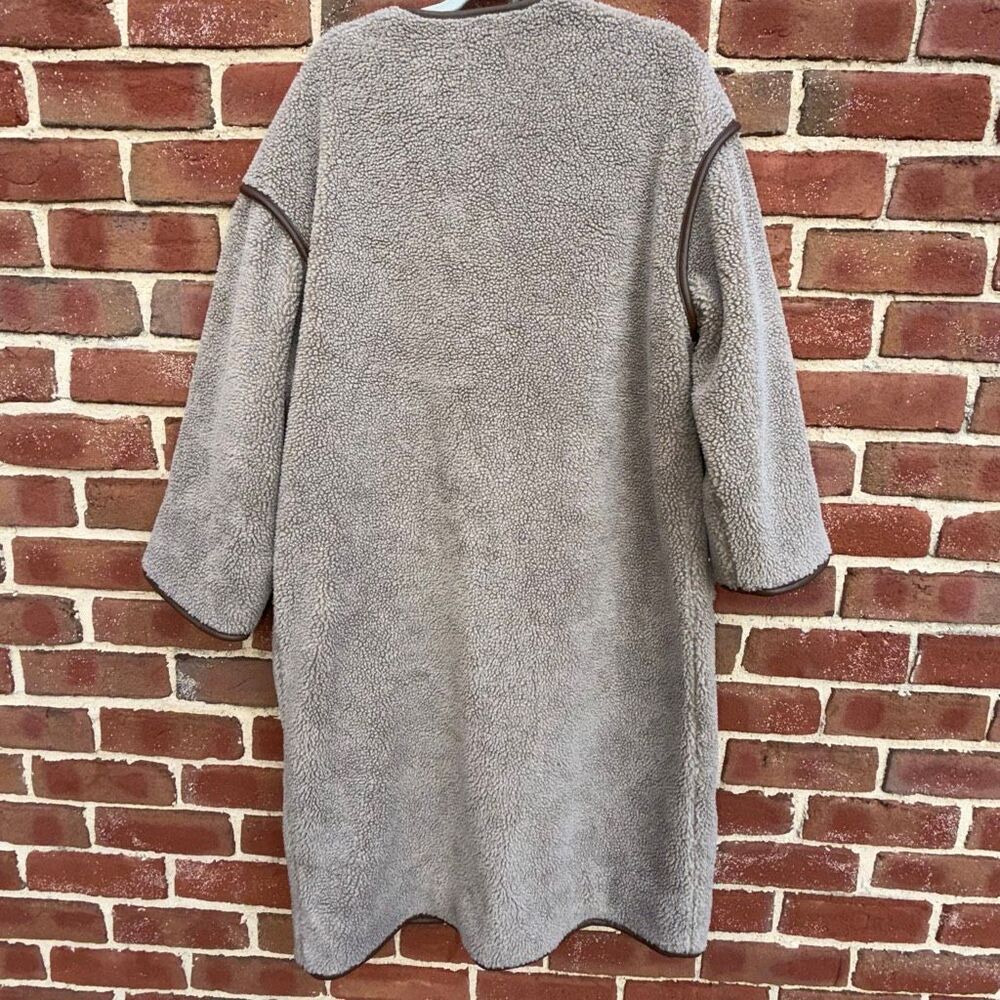 Velvet by Graham & Spencer $378 Greenwich Faux Sherpa Long Coat Taupe Size S NWT - Picture 6 of 16